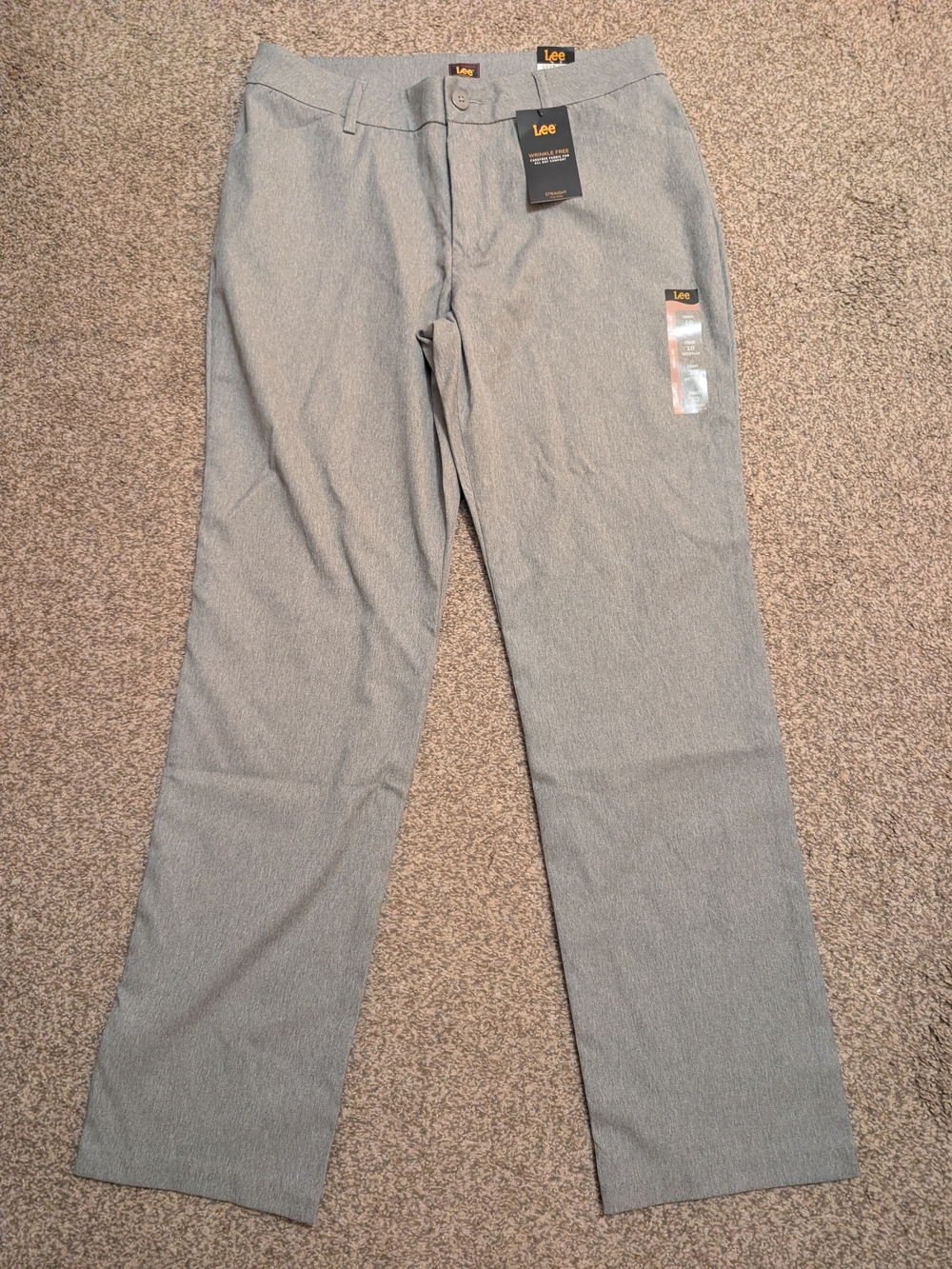 Lee Straight 10 Mid Rise Grey Dress Pants Nice Slacks Women's